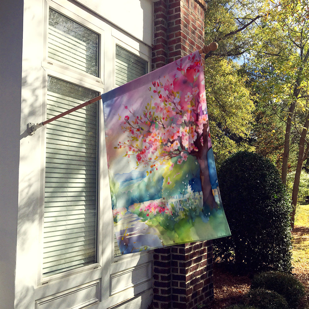 Buy this Michigan Apple Blossoms in Watercolor House Flag