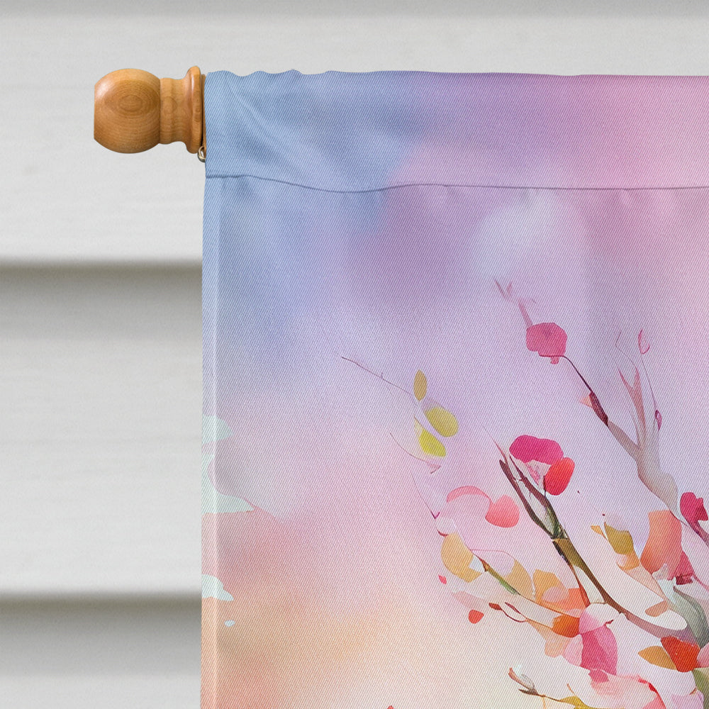 Michigan Apple Blossoms in Watercolor House Flag