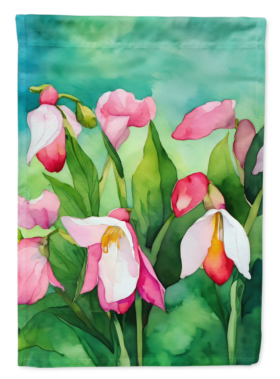 Buy this Minnesota Pink and White Lady�s Slippers in Watercolor House Flag