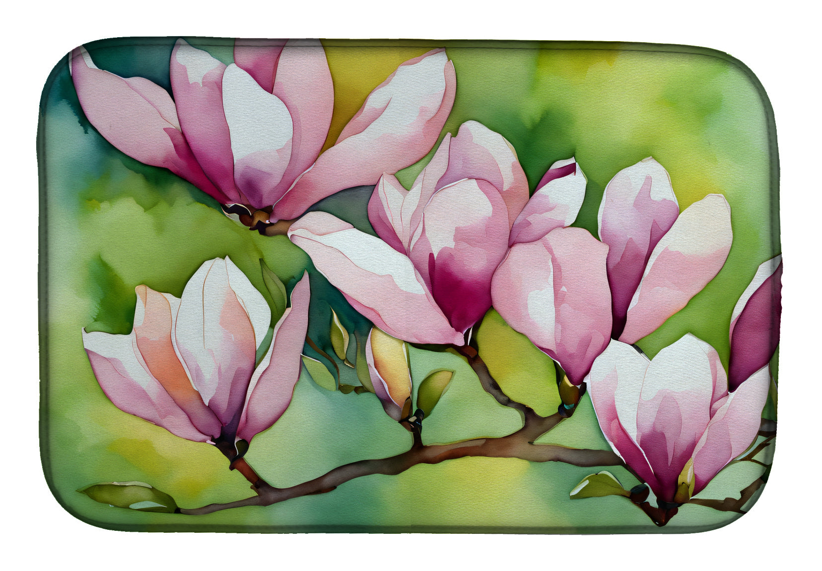 Caroline's Treasures Mississippi Magnolia in Watercolor Dish Drying Mat