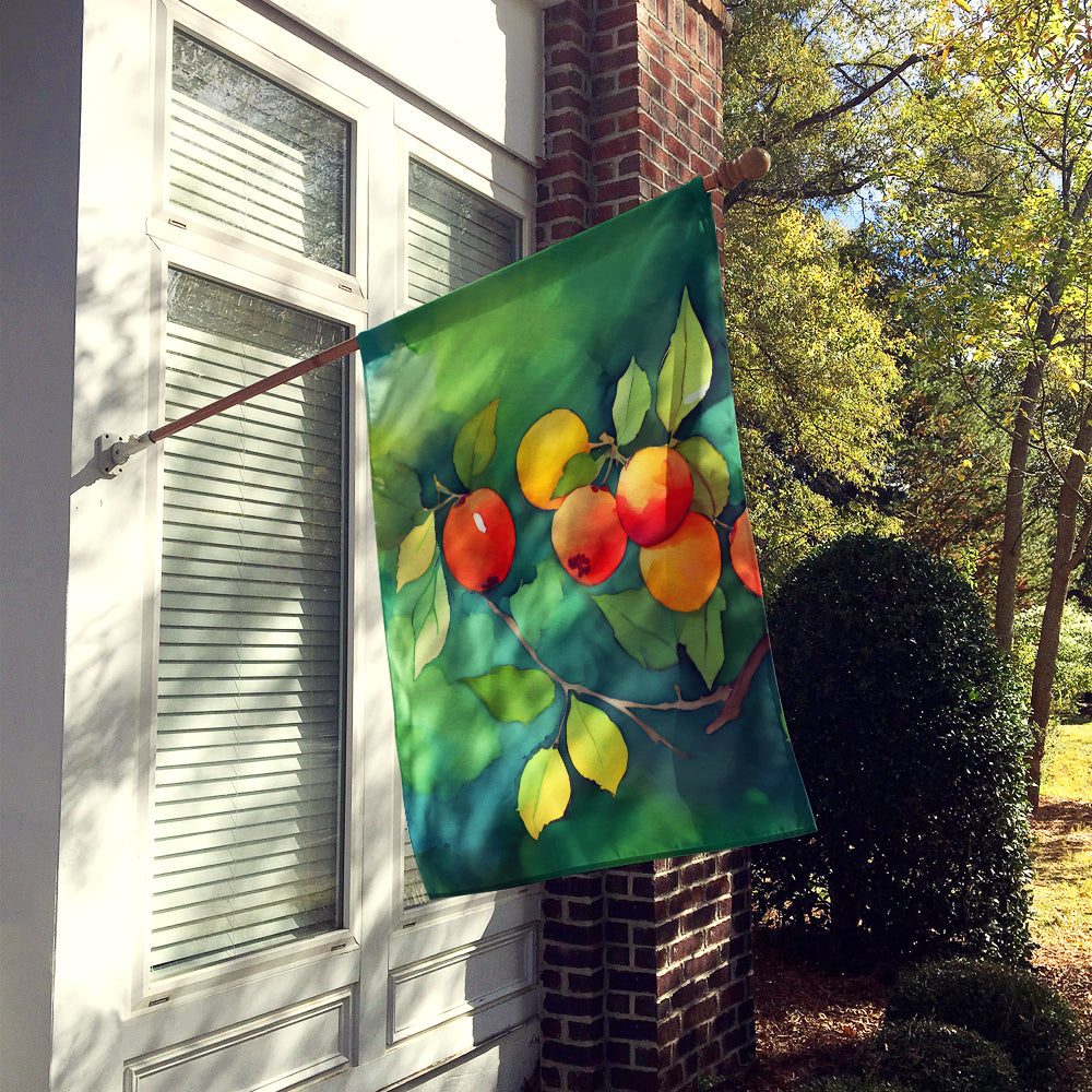 Missouri Hawthorns in Watercolor House Flag
