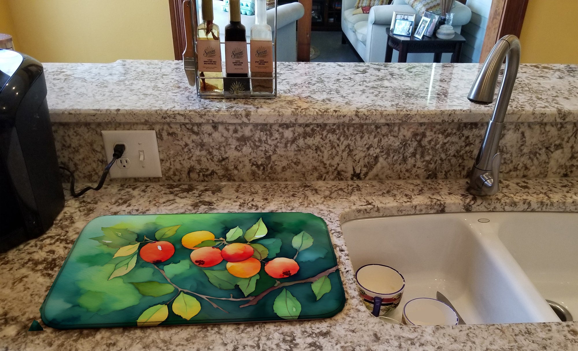 Caroline's Treasures Missouri Hawthorns in Watercolor Dish Drying Mat