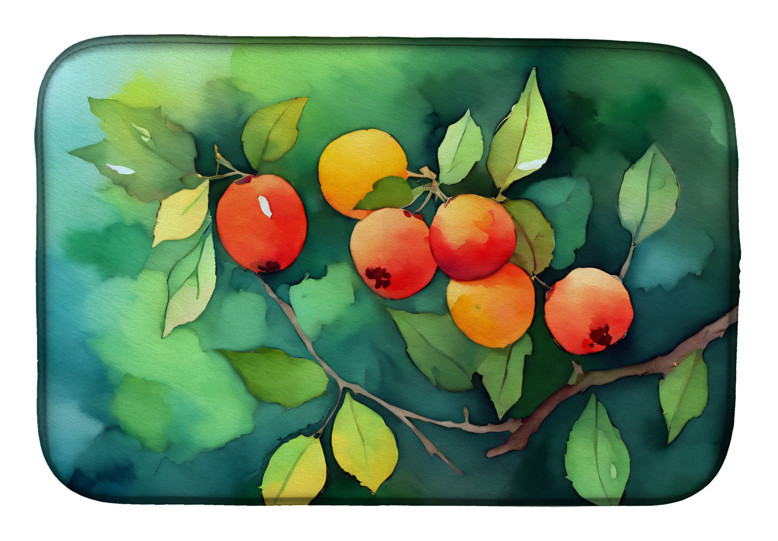 Caroline's Treasures Missouri Hawthorns in Watercolor Dish Drying Mat