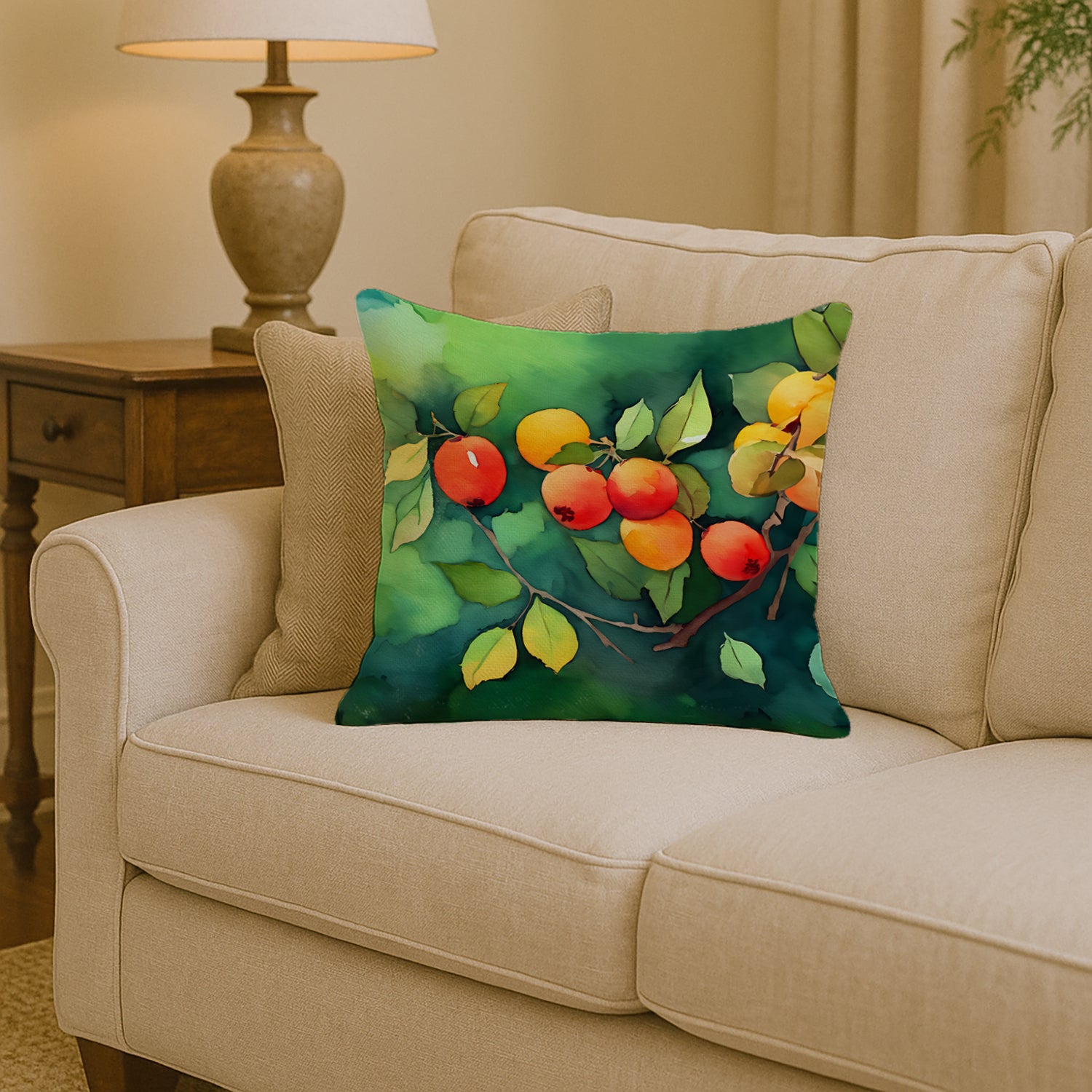 Caroline's Treasures Missouri Hawthorns in Watercolor Throw Pillow