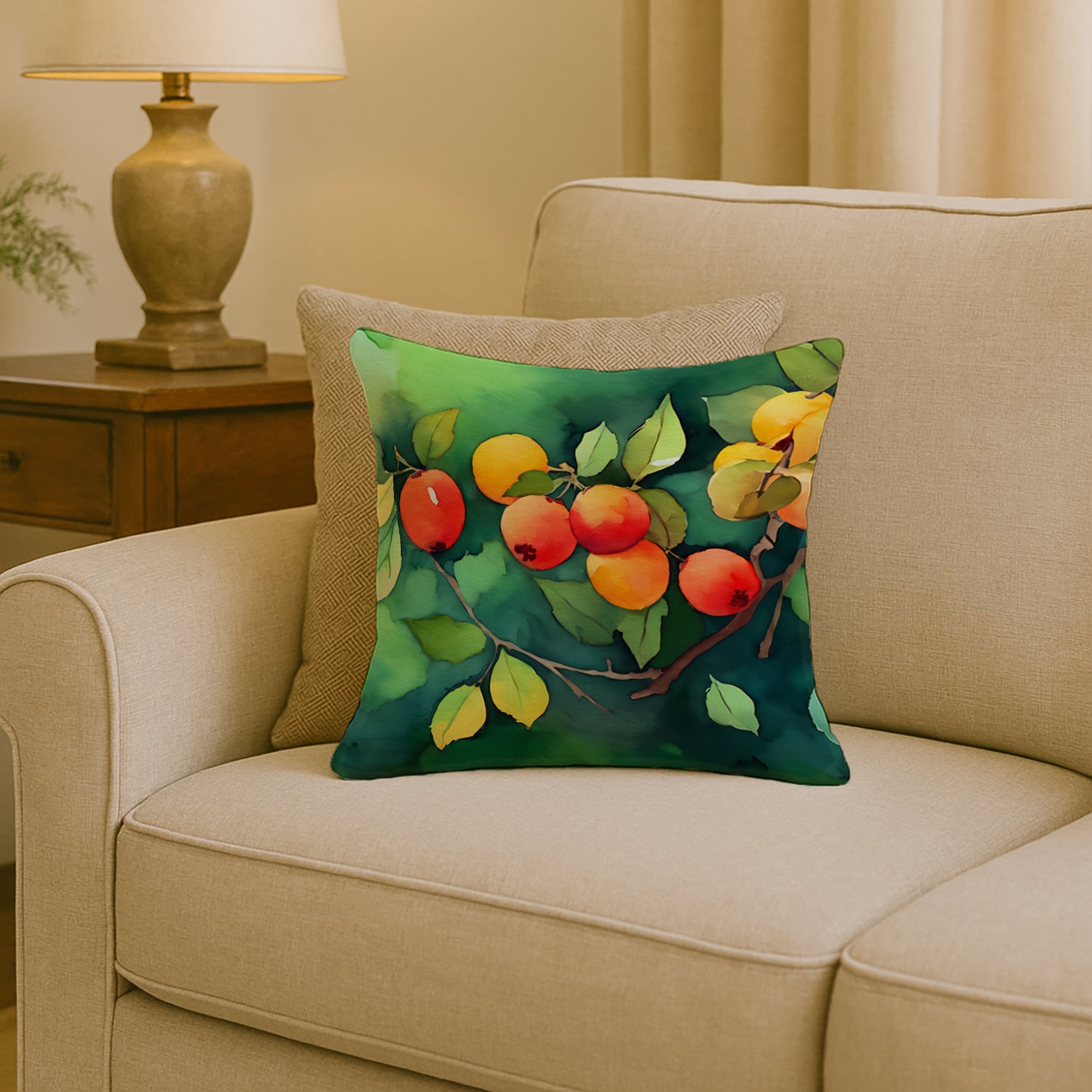 Caroline's Treasures Missouri Hawthorns in Watercolor Throw Pillow