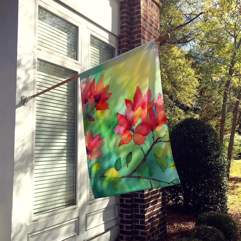 Missouri Hawthorns in Watercolor House Flag