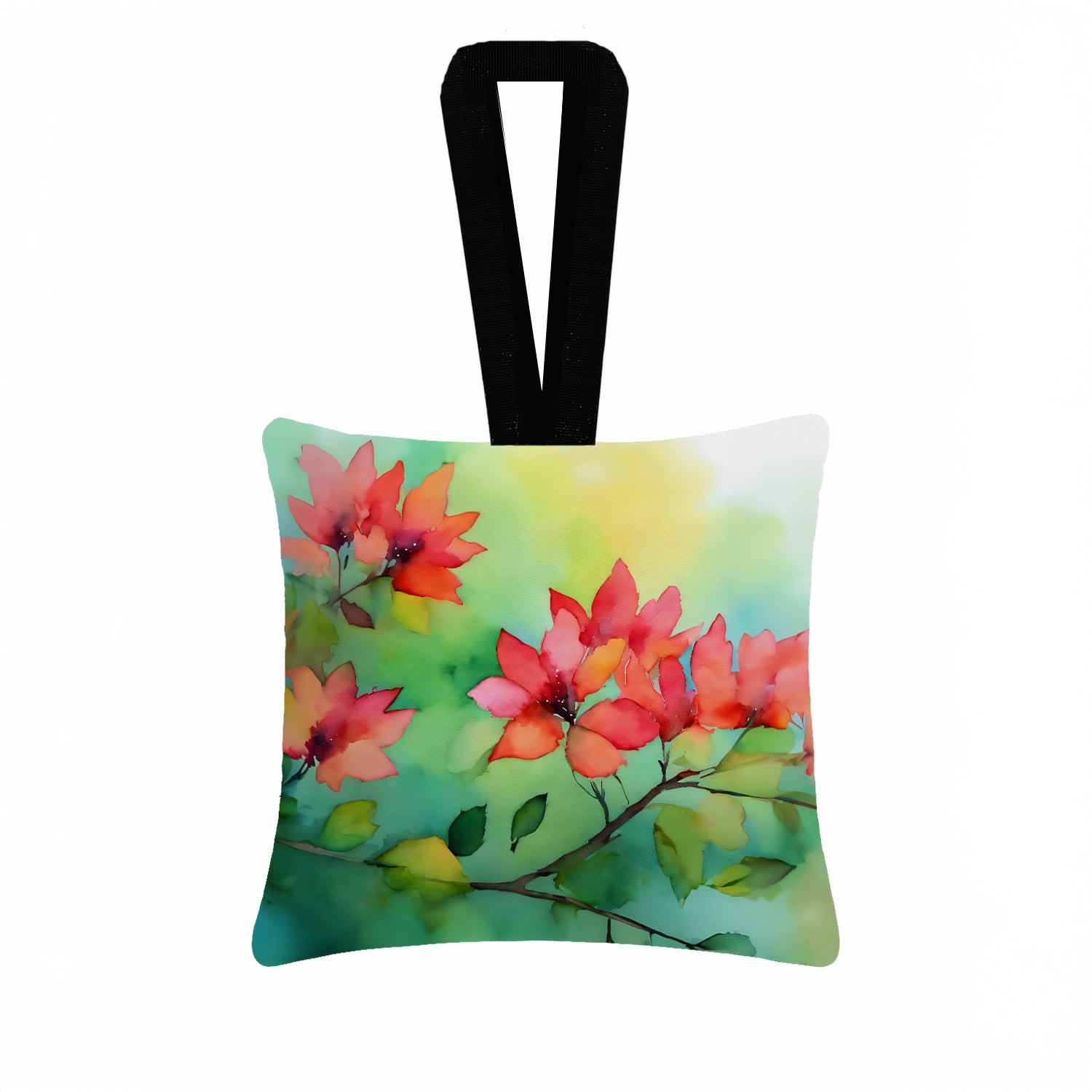 Caroline's Treasures Missouri Hawthorns in Watercolor Hanging Square Fabric Ornament 3.5 × 3.5