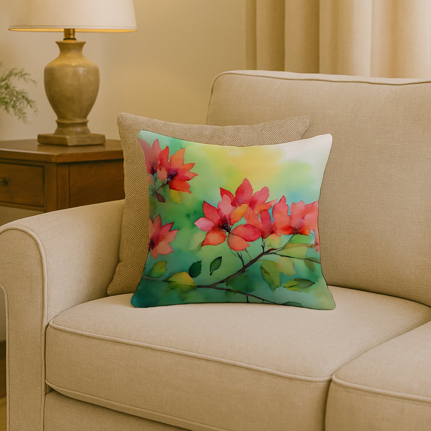 Caroline's Treasures Missouri Hawthorns in Watercolor Throw Pillow