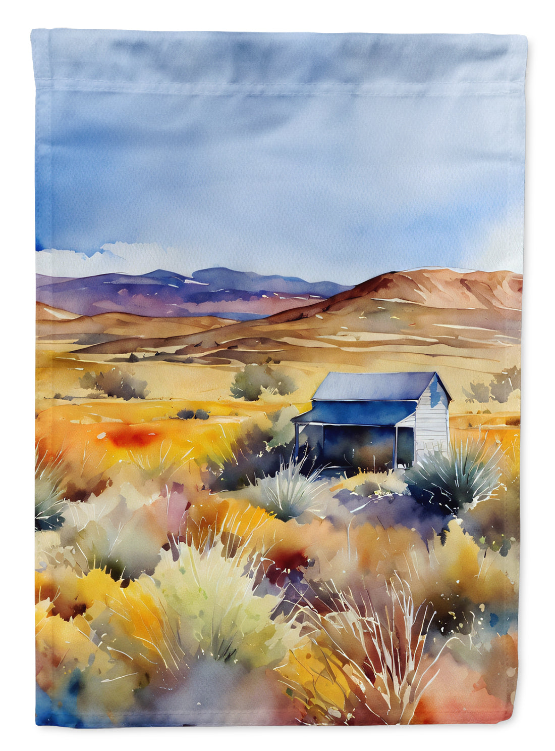 Buy this Nevada Sagebrush in Watercolor House Flag