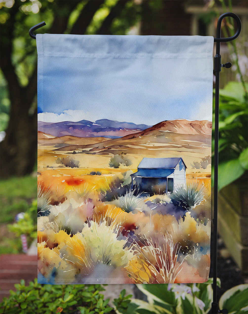 Nevada Sagebrush in Watercolor Garden Flag