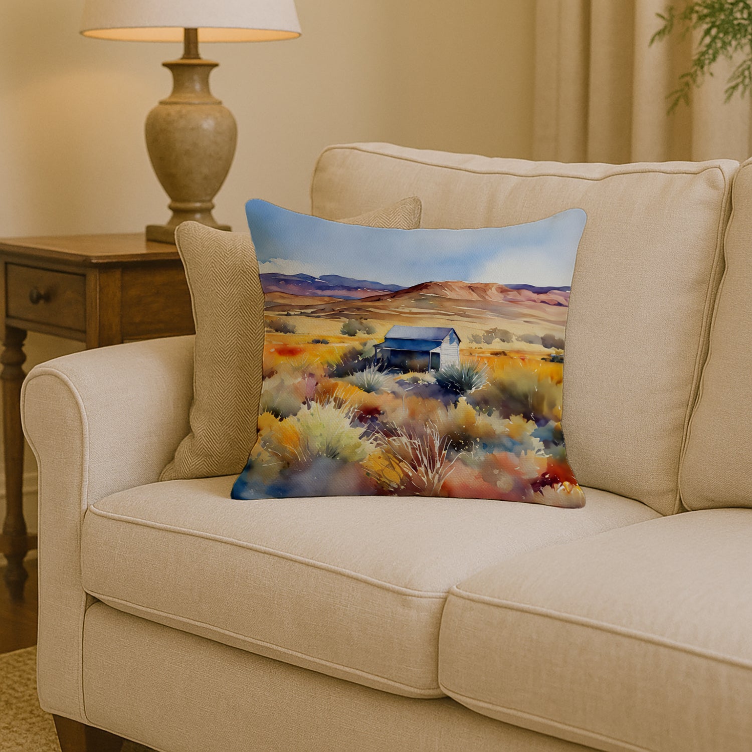 Caroline's Treasures Nevada Sagebrush in Watercolor Throw Pillow