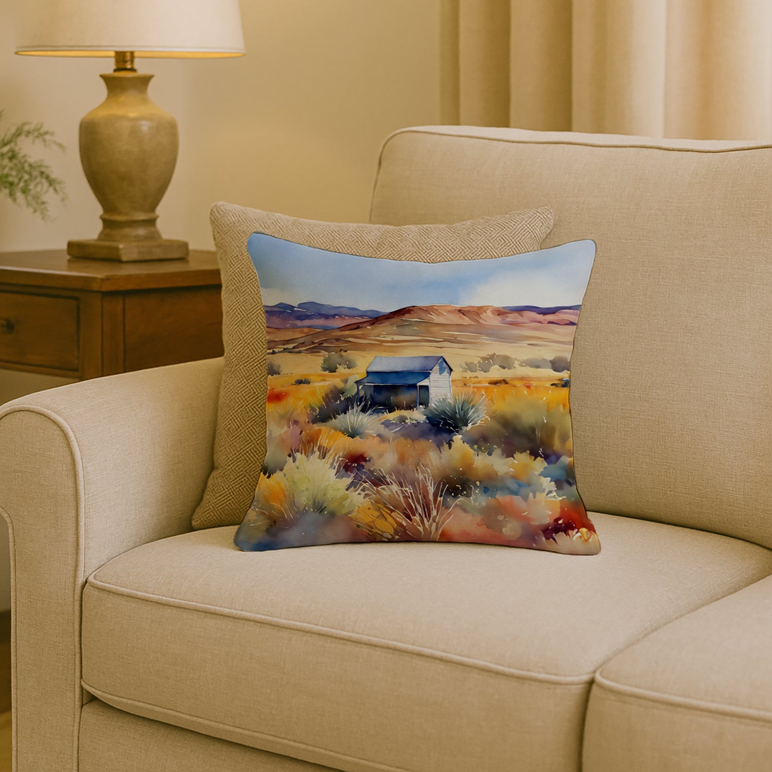 Caroline's Treasures Nevada Sagebrush in Watercolor Throw Pillow