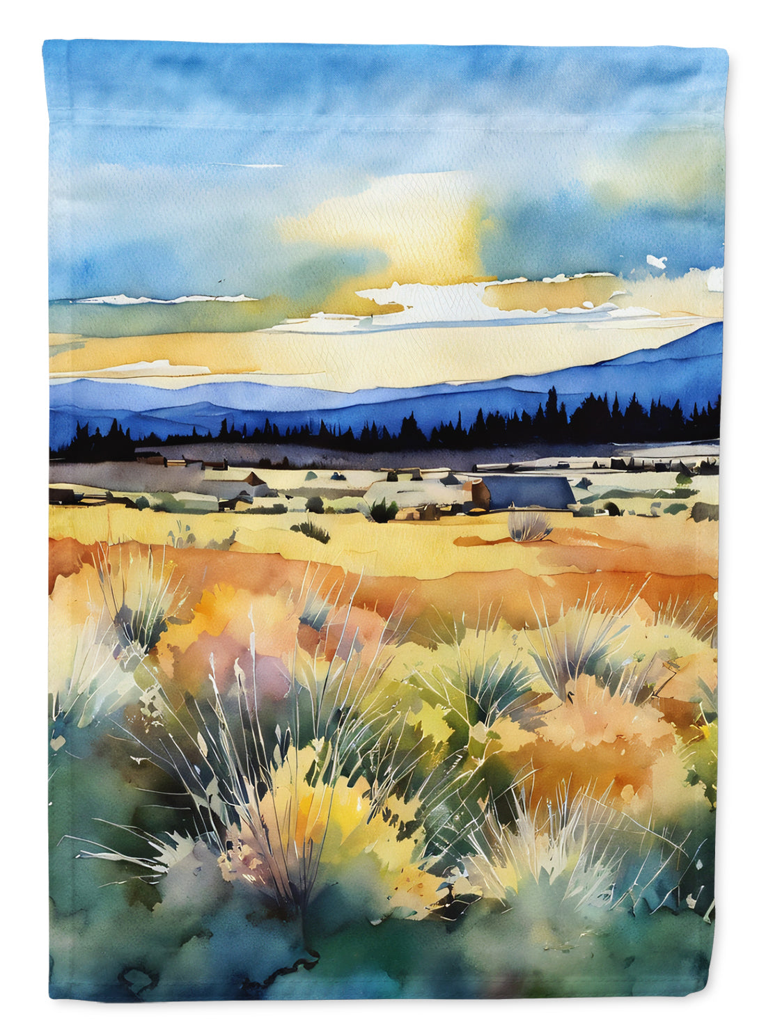 Buy this Nevada Sagebrush in Watercolor House Flag