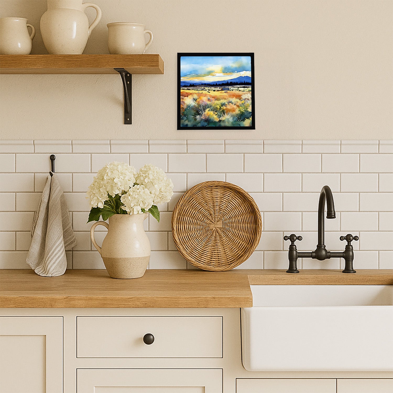 Caroline's Treasures Nevada Sagebrush in Watercolor Framed Metal Print