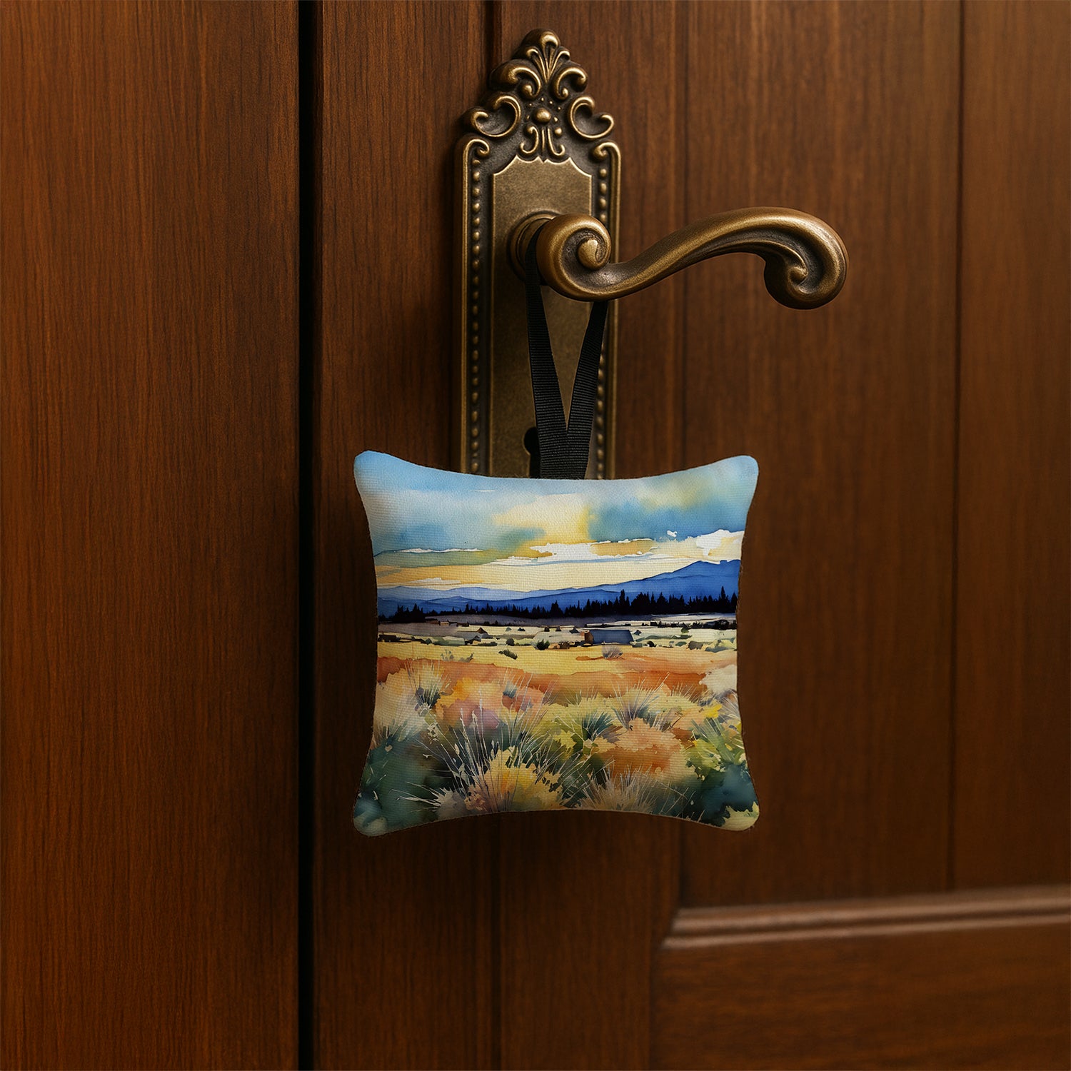 Caroline's Treasures Nevada Sagebrush in Watercolor Hanging Square Fabric Ornament 3.5 × 3.5