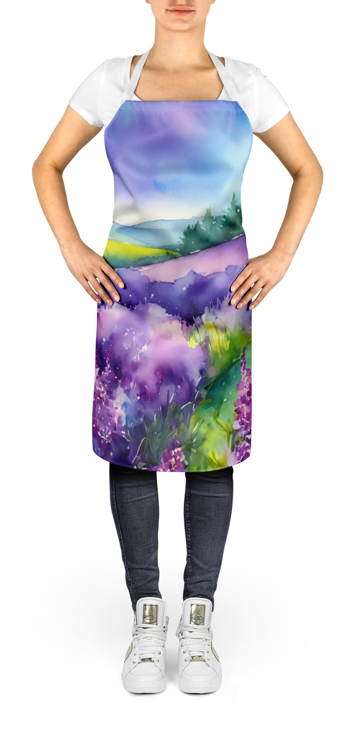 Caroline's Treasures New Hampshire Purple Lilac in Watercolor Apron – Artist-Designed Kitchen, BBQ & Craft Apron