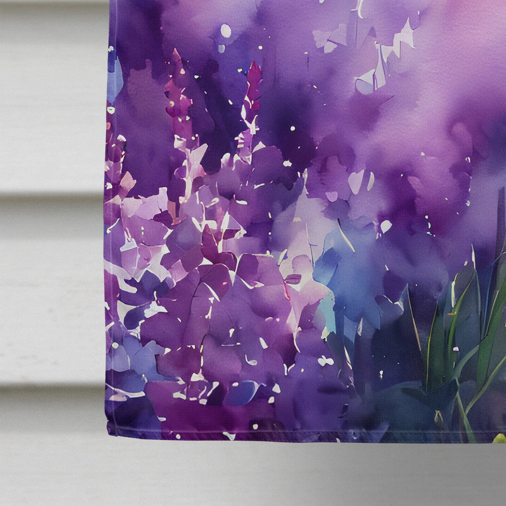 New Hampshire Purple Lilac in Watercolor House Flag