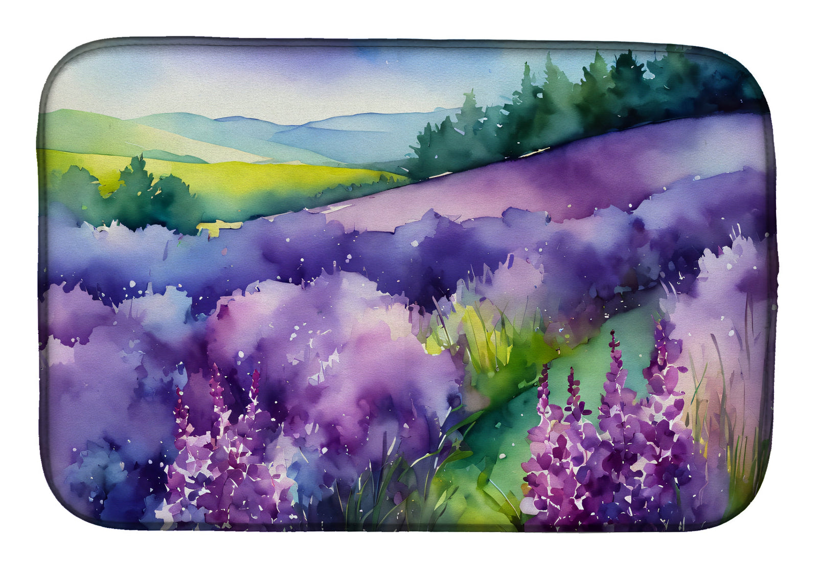 Caroline's Treasures New Hampshire Purple Lilac in Watercolor Dish Drying Mat