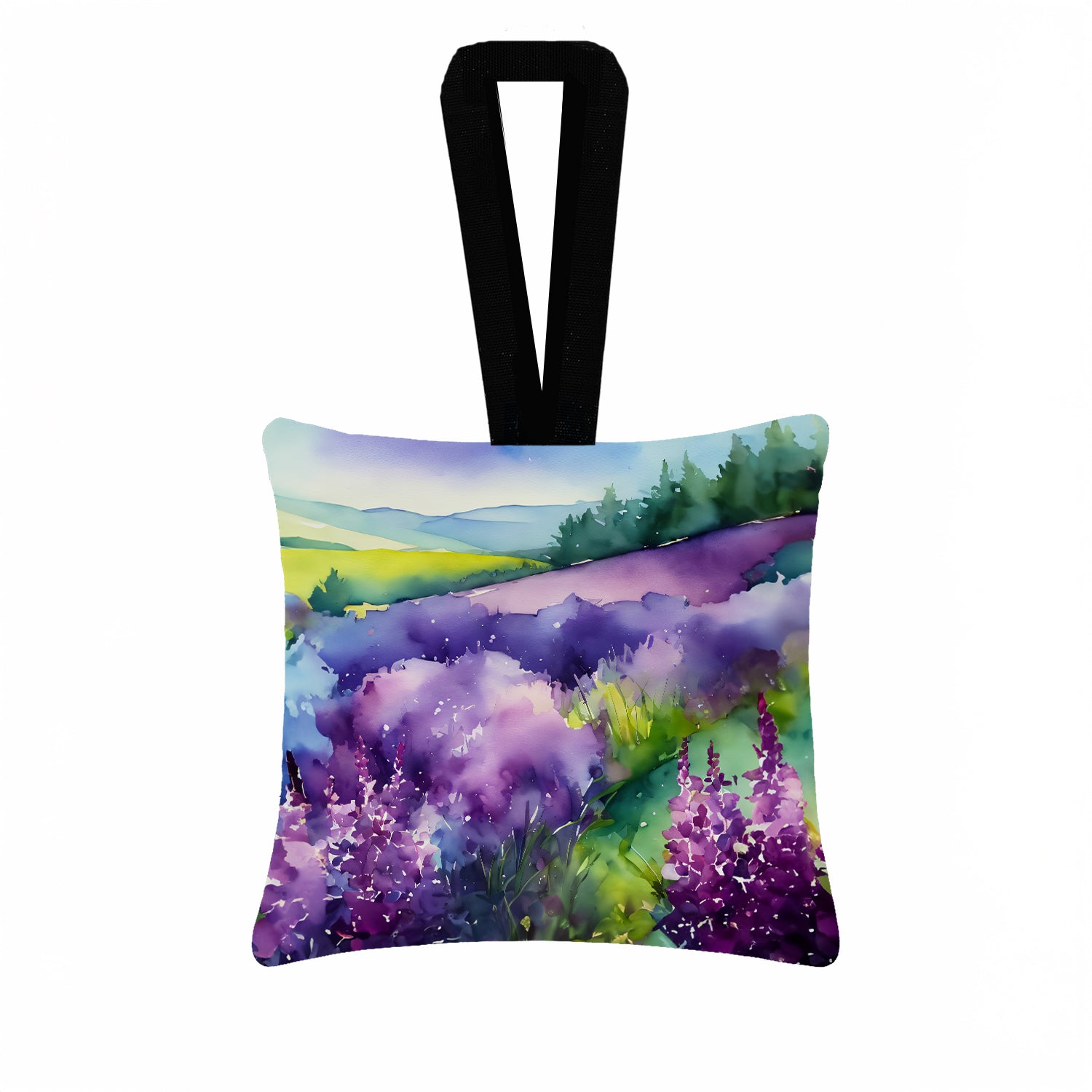 Caroline's Treasures New Hampshire Purple Lilac in Watercolor Hanging Square Fabric Ornament 3.5 × 3.5