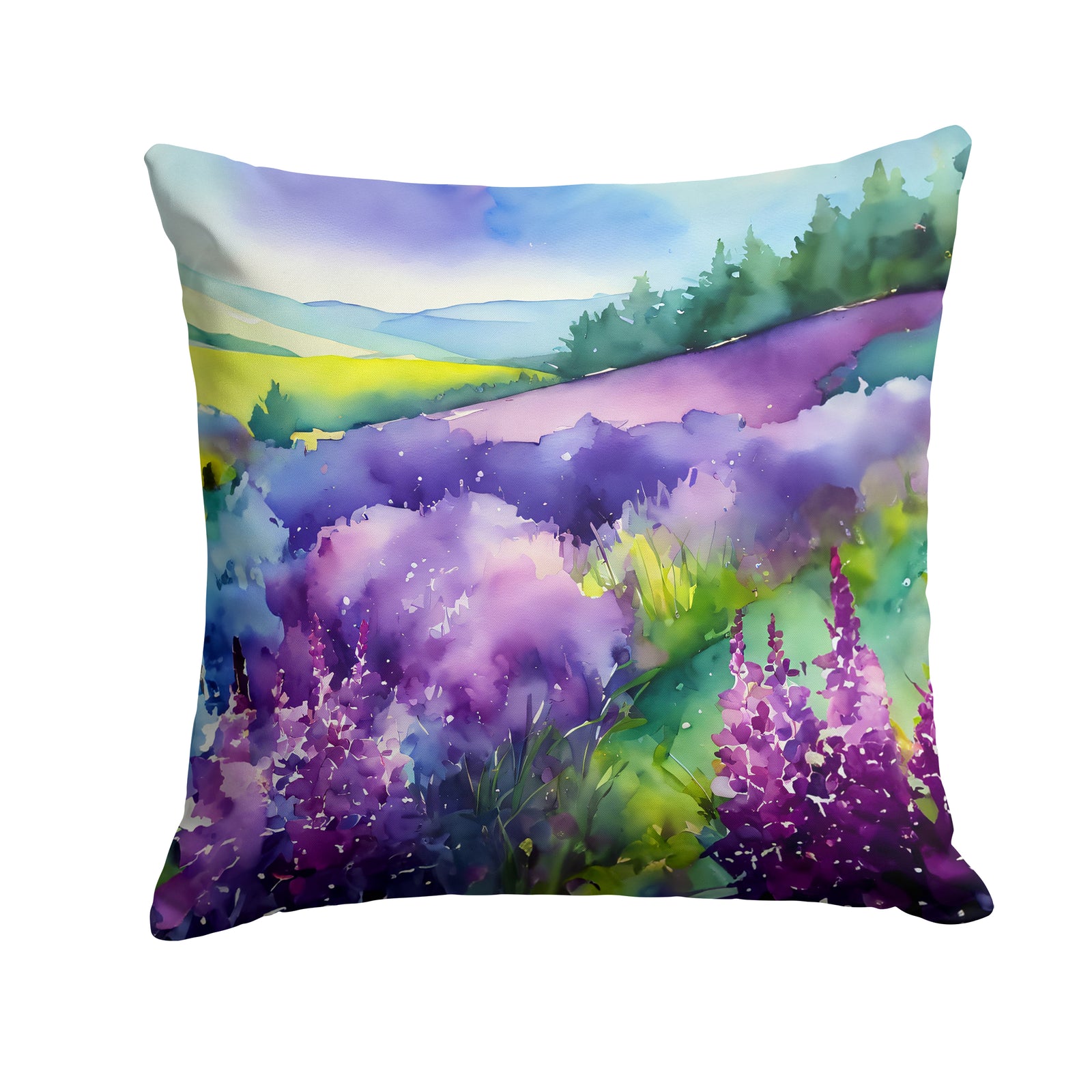 Caroline's Treasures New Hampshire Purple Lilac in Watercolor Throw Pillow