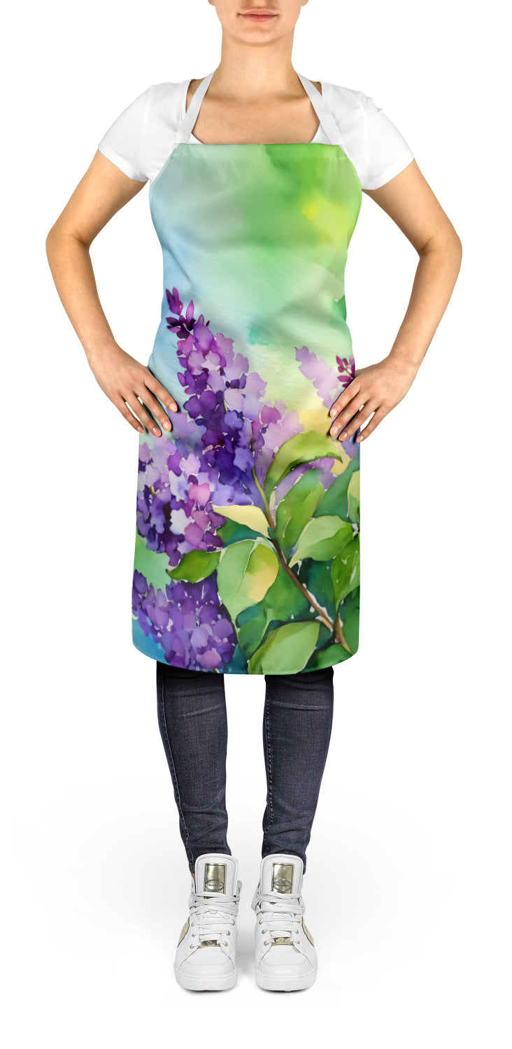 Caroline's Treasures New Hampshire Purple Lilac in Watercolor Apron – Artist-Designed Kitchen, BBQ & Craft Apron