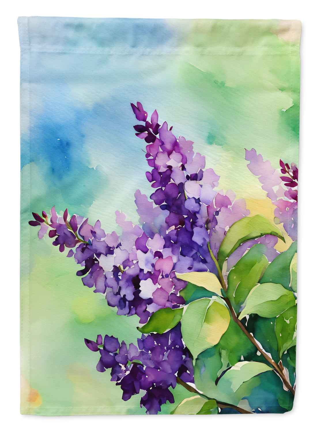 Caroline's Treasures New Hampshire Purple Lilac in Watercolor House Flag