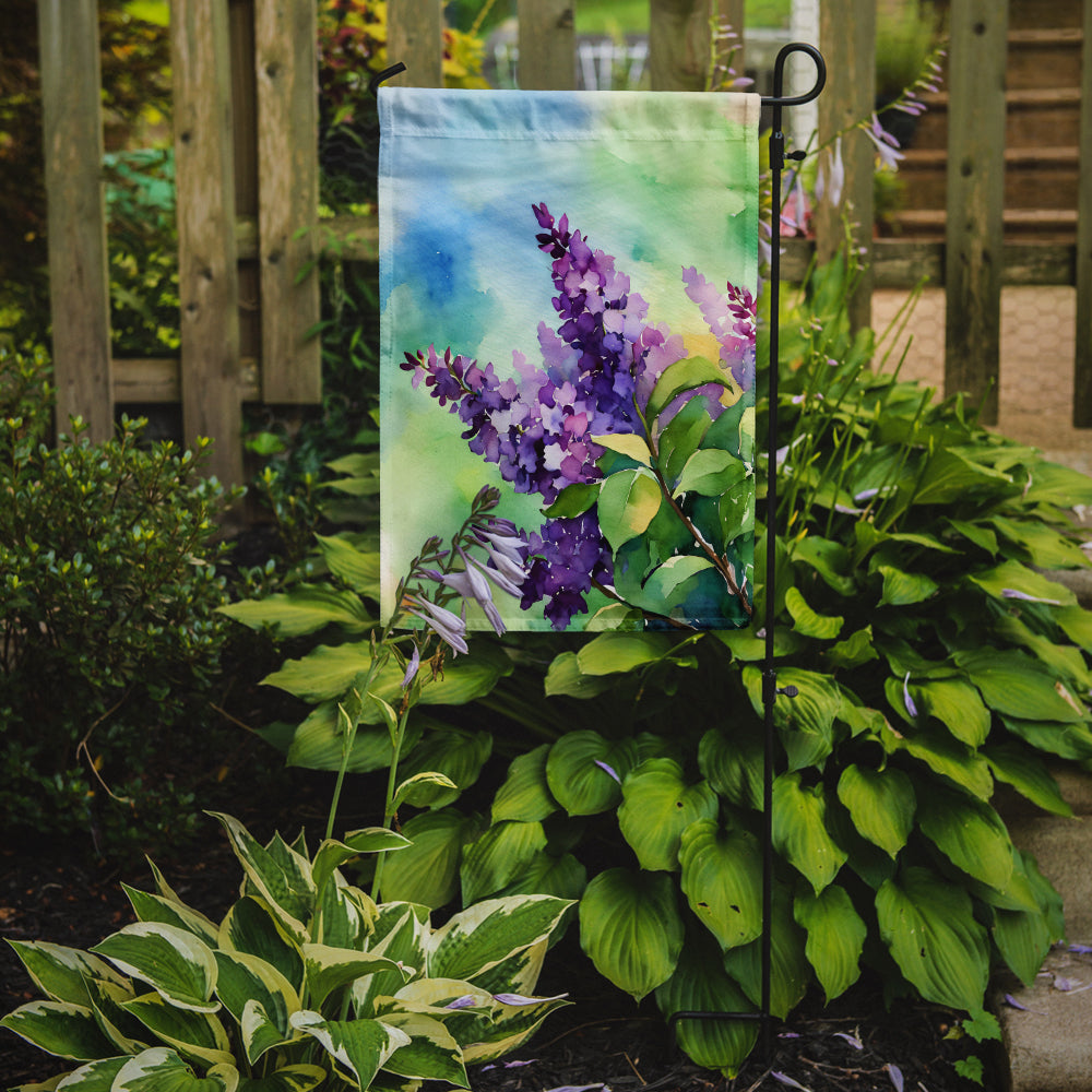 New Hampshire Purple Lilac in Watercolor Garden Flag