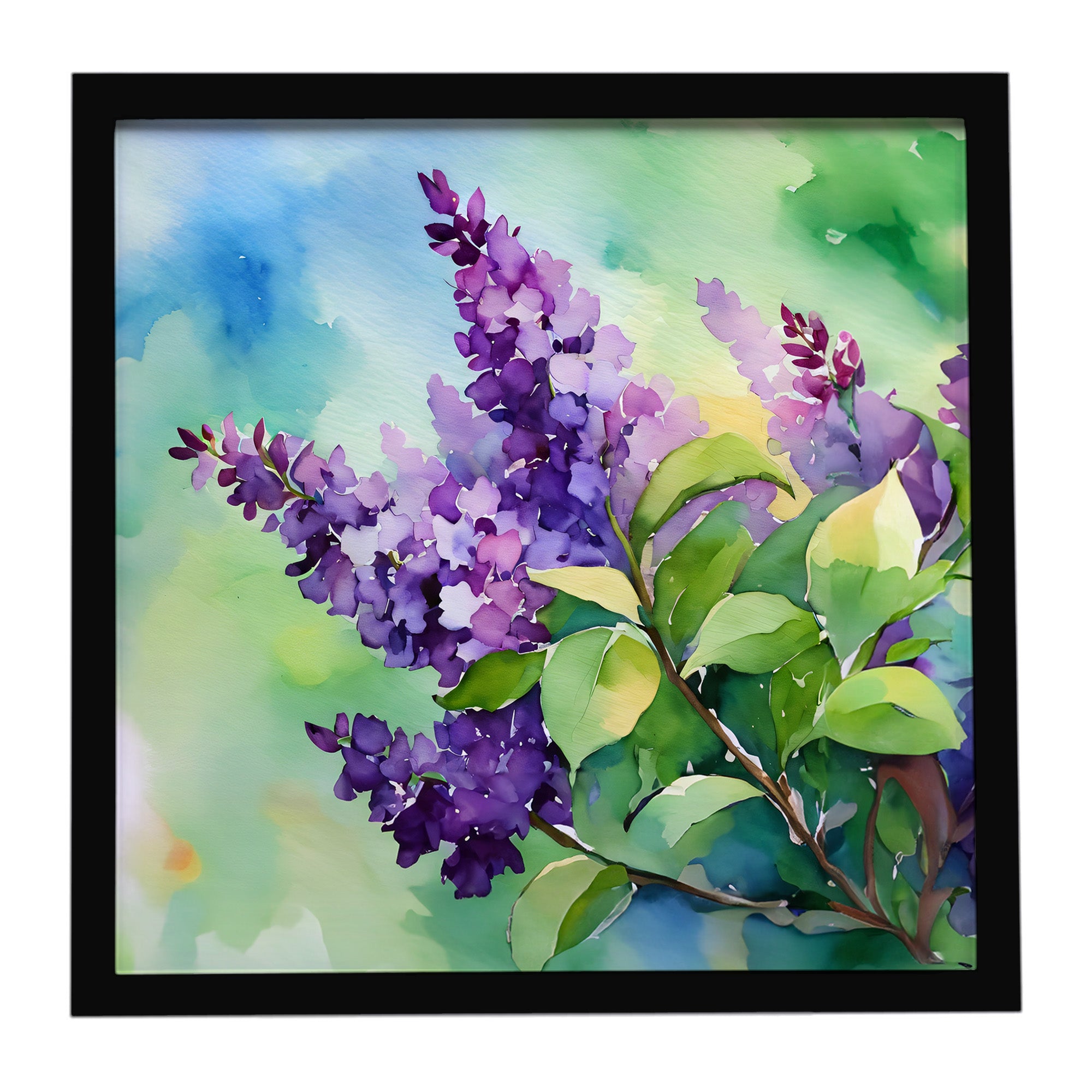 Caroline's Treasures New Hampshire Purple Lilac in Watercolor Framed Metal Print