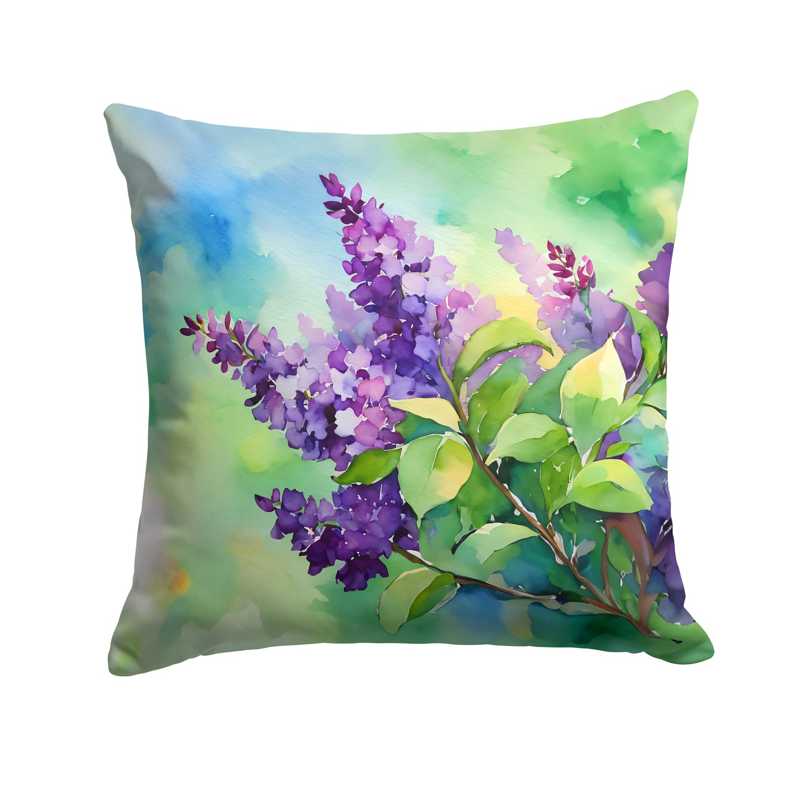 Caroline's Treasures New Hampshire Purple Lilac in Watercolor Throw Pillow