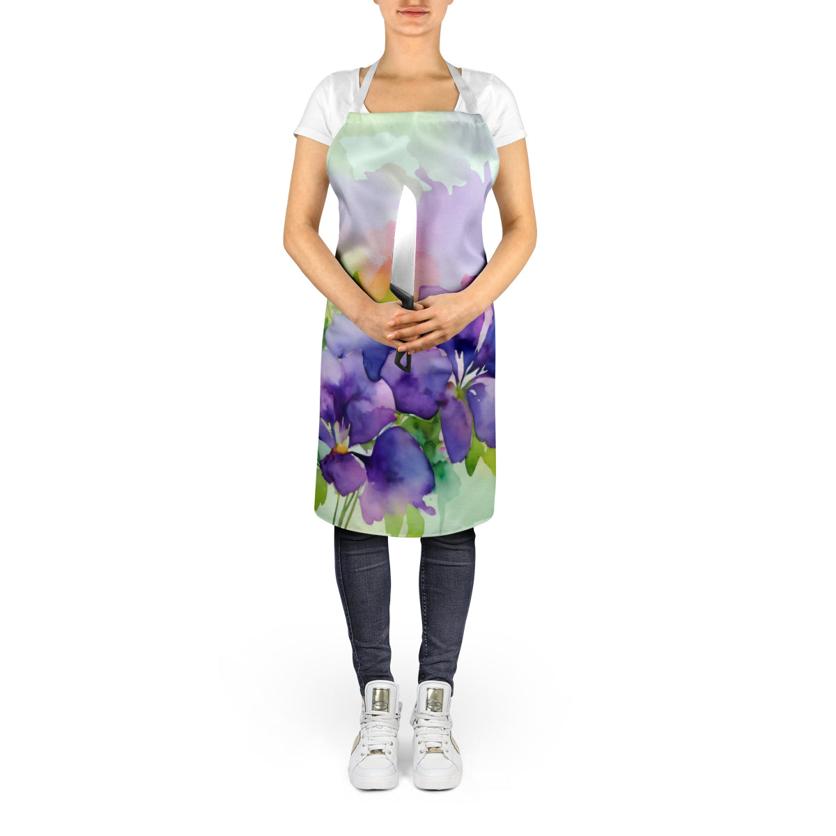 New Jersey Violet in Watercolor Apron