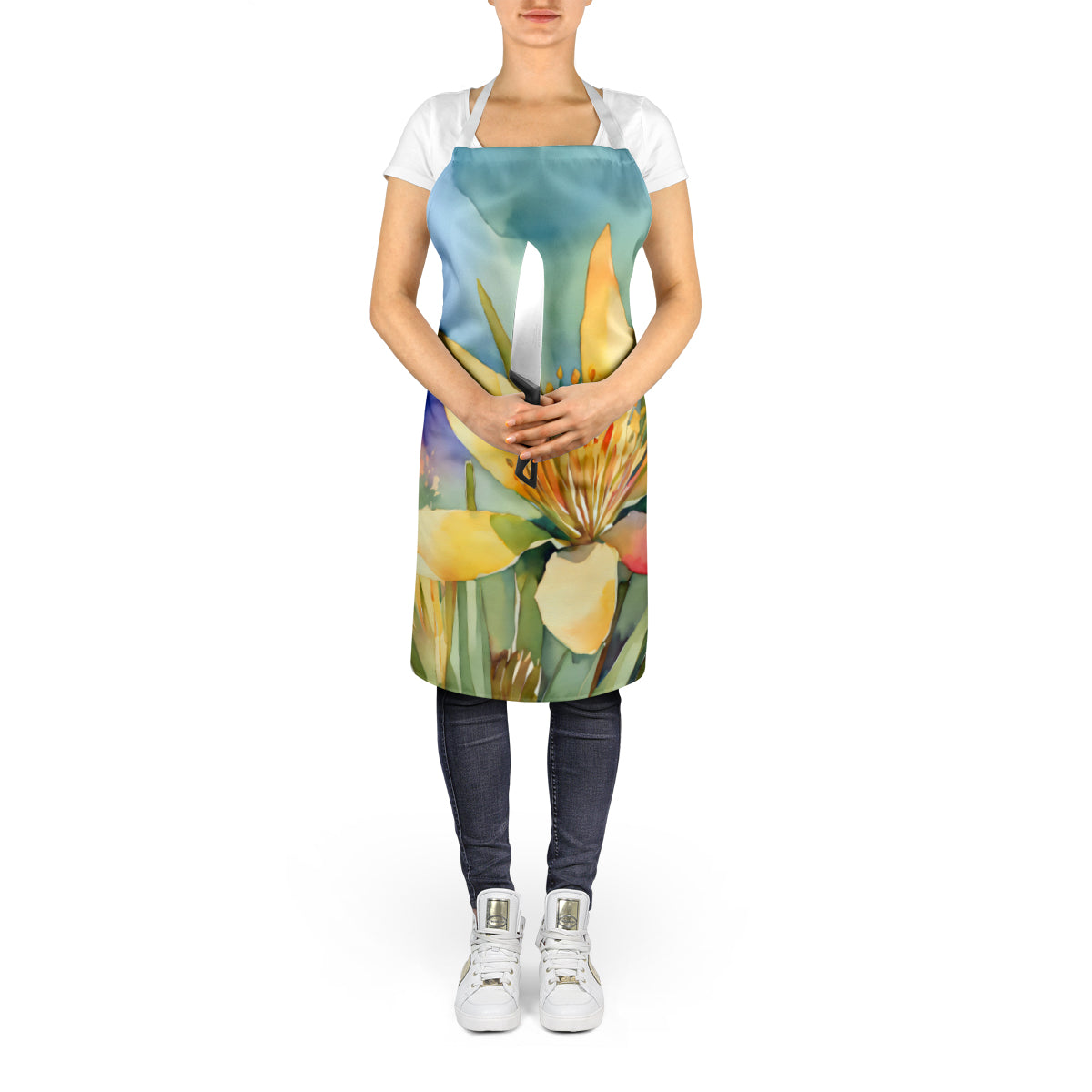 New Mexico Yucca Flower in Watercolor Apron