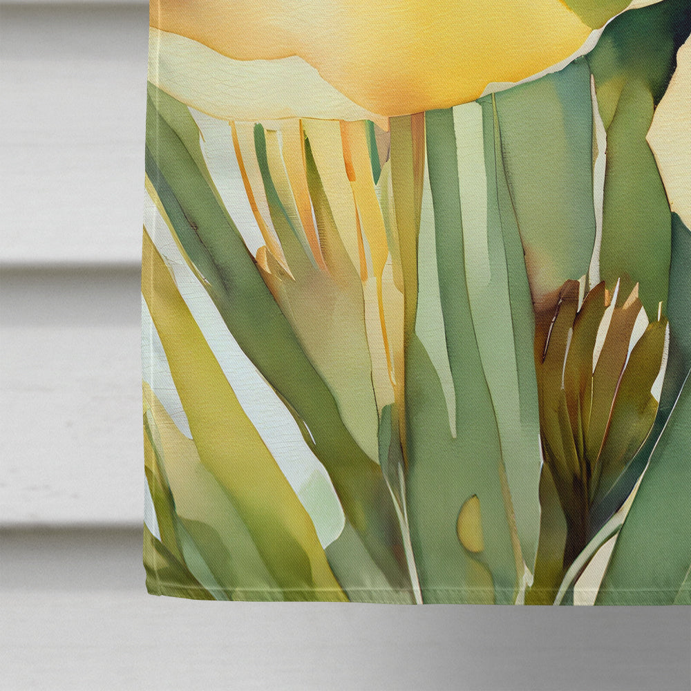New Mexico Yucca Flower in Watercolor House Flag