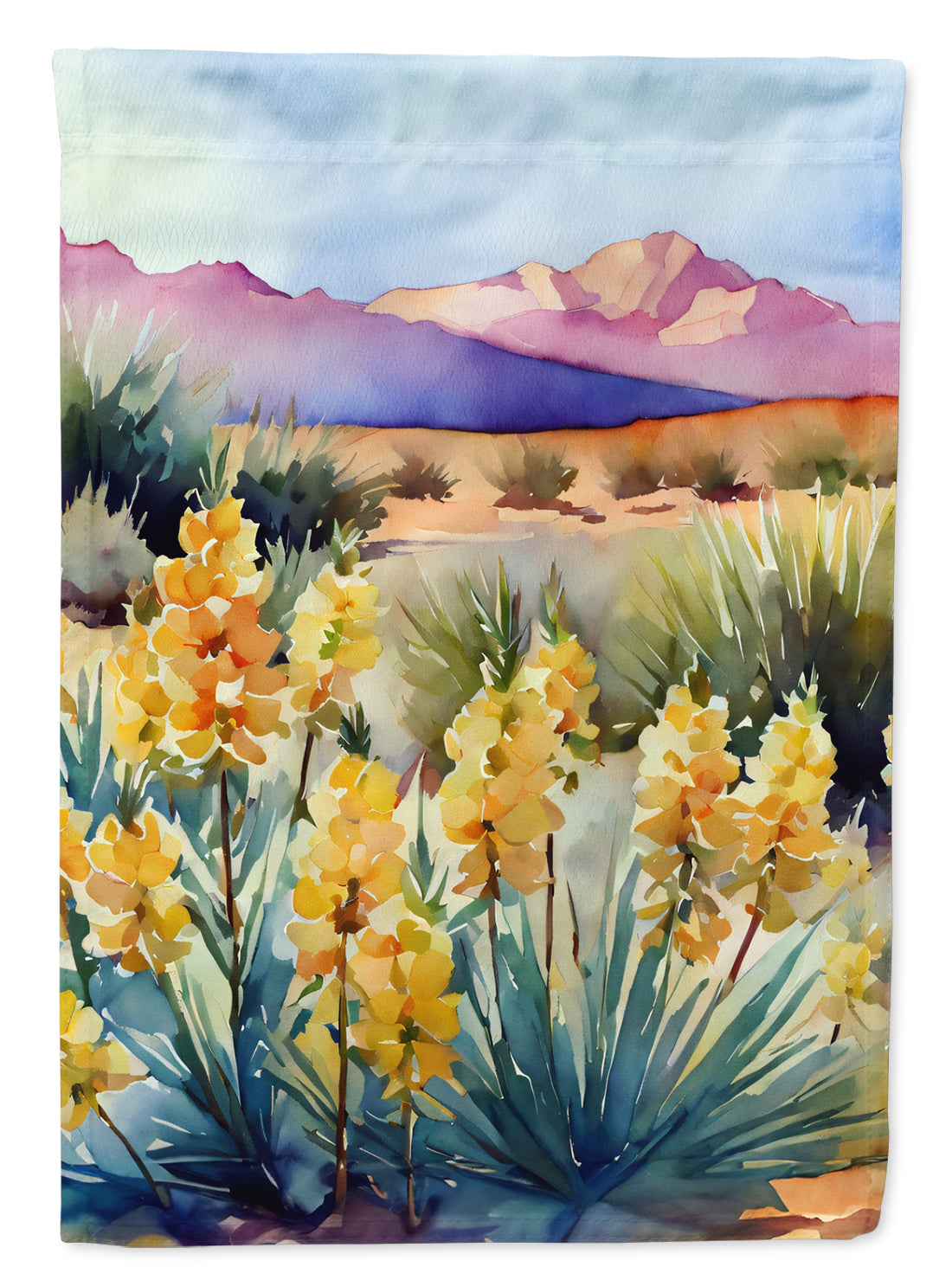 Buy this New Mexico Yucca Flower in Watercolor House Flag