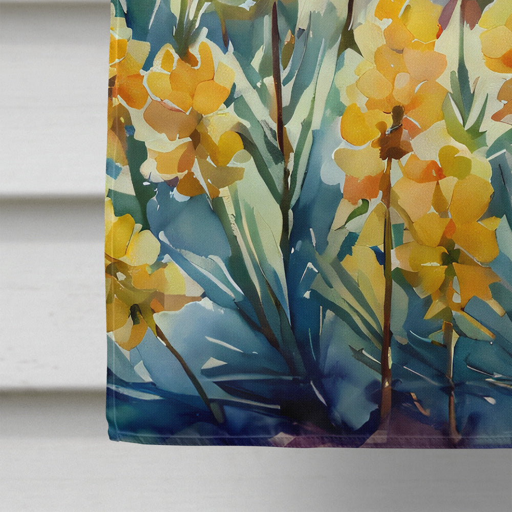 New Mexico Yucca Flower in Watercolor House Flag