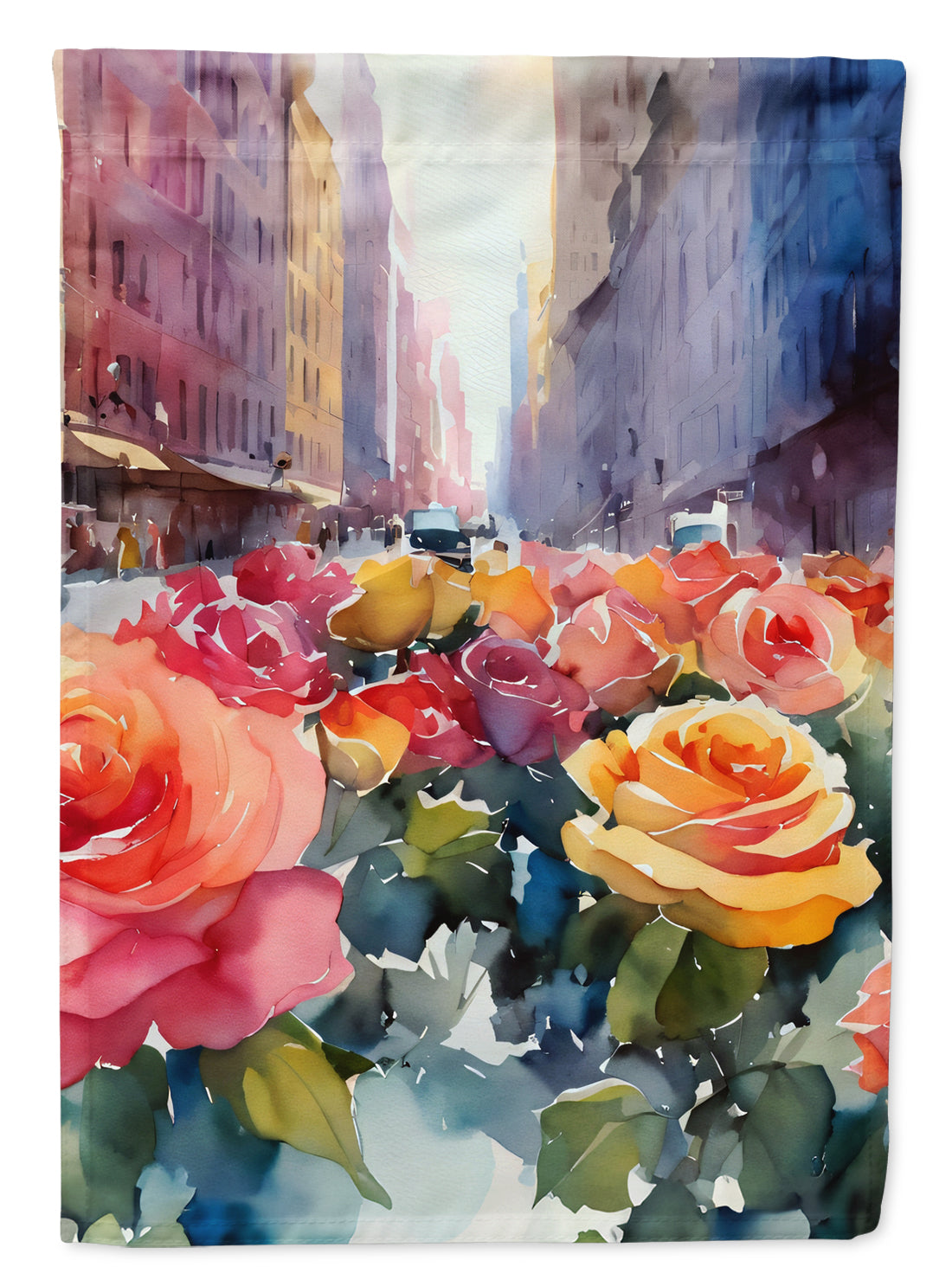 Buy this New York Roses in Watercolor Garden Flag