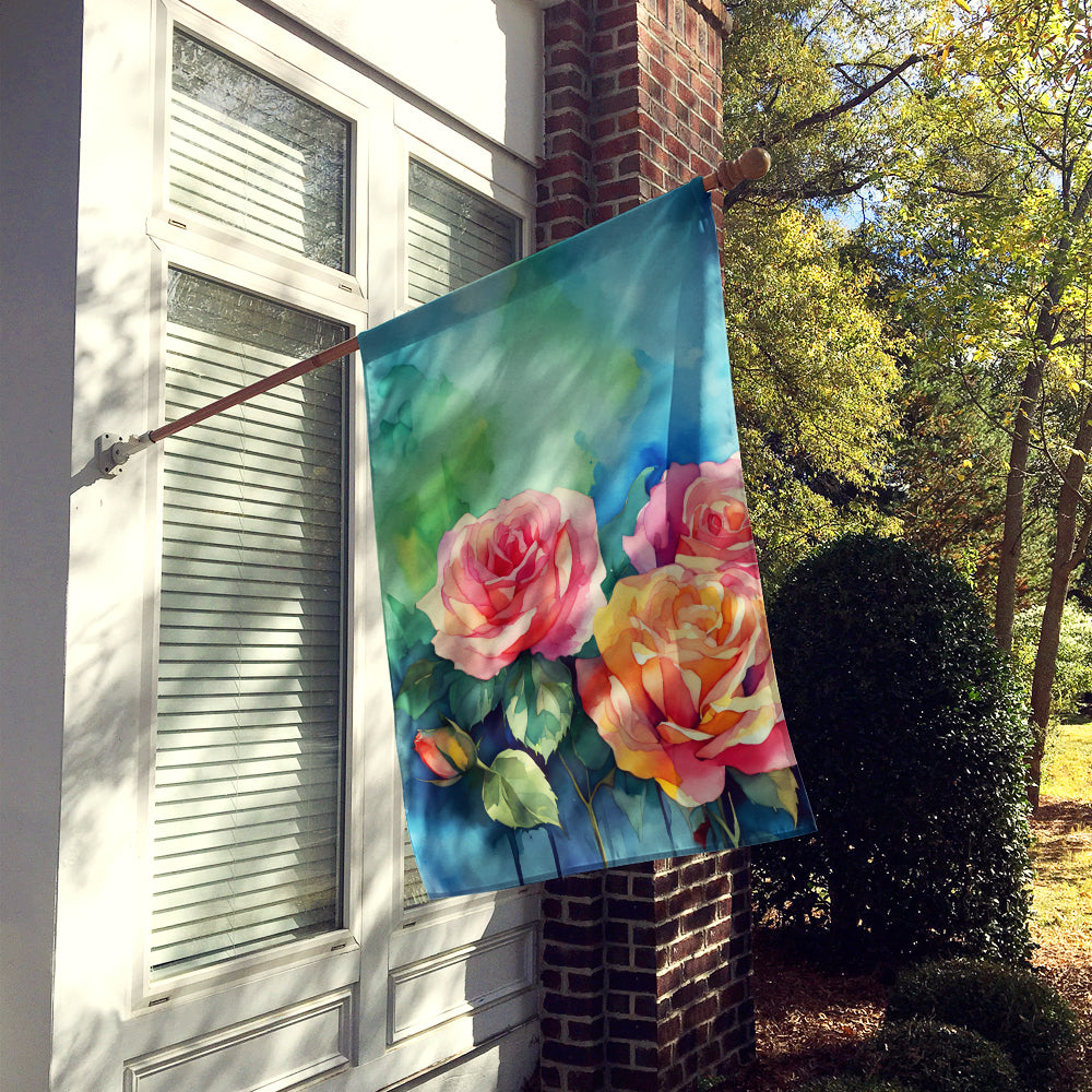 Buy this New York Roses in Watercolor House Flag