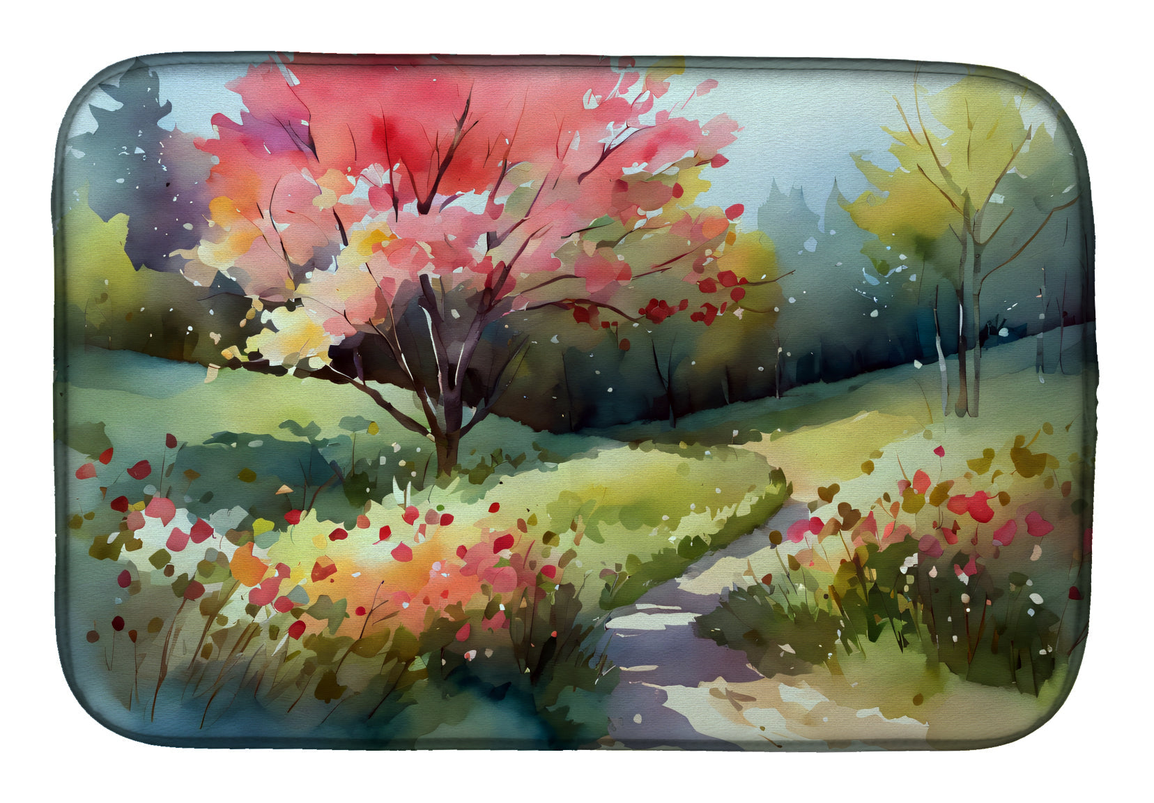 Caroline's Treasures North Carolina Dogwoods in Watercolor Dish Drying Mat