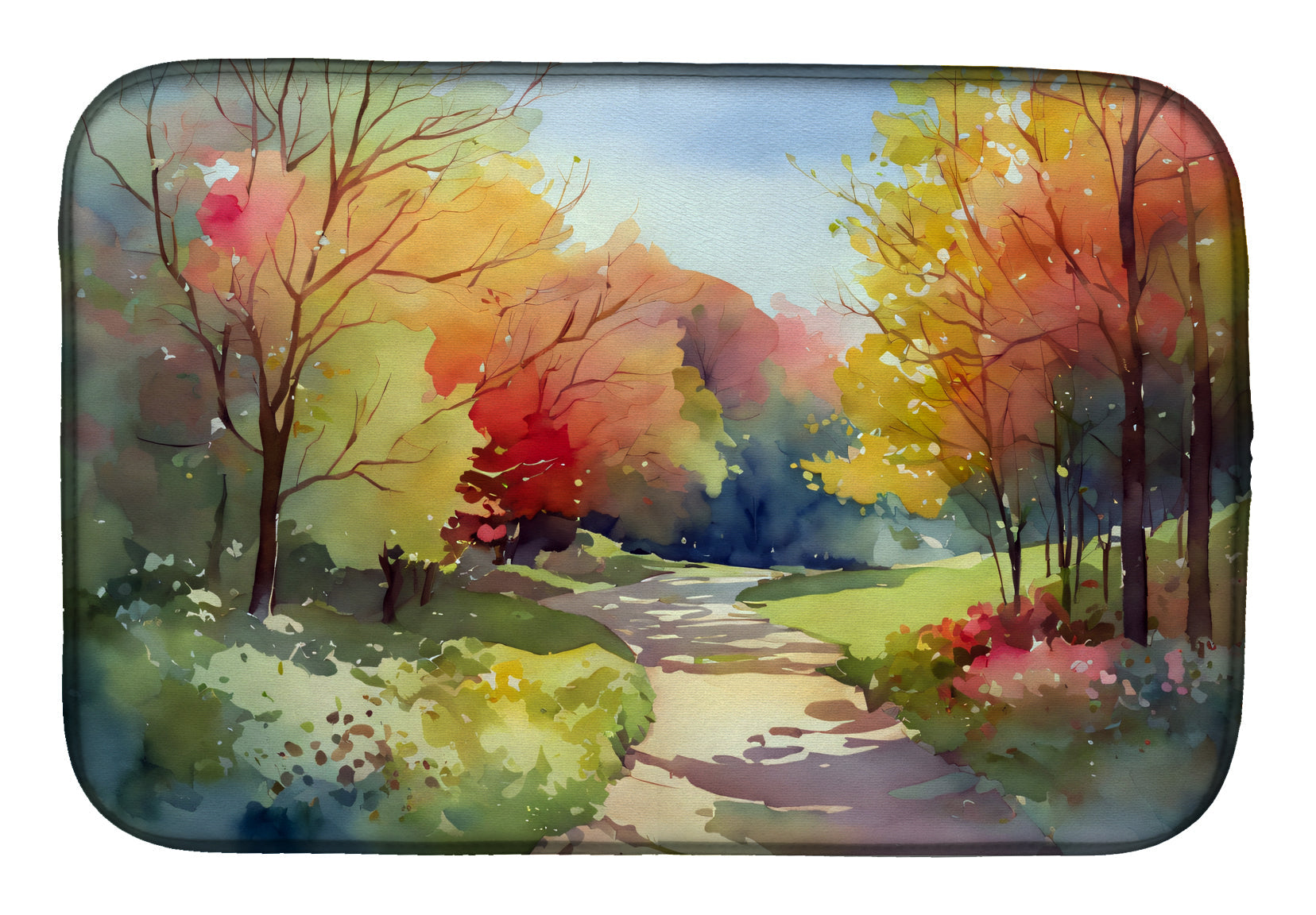 Caroline's Treasures North Carolina Dogwoods in Watercolor Dish Drying Mat