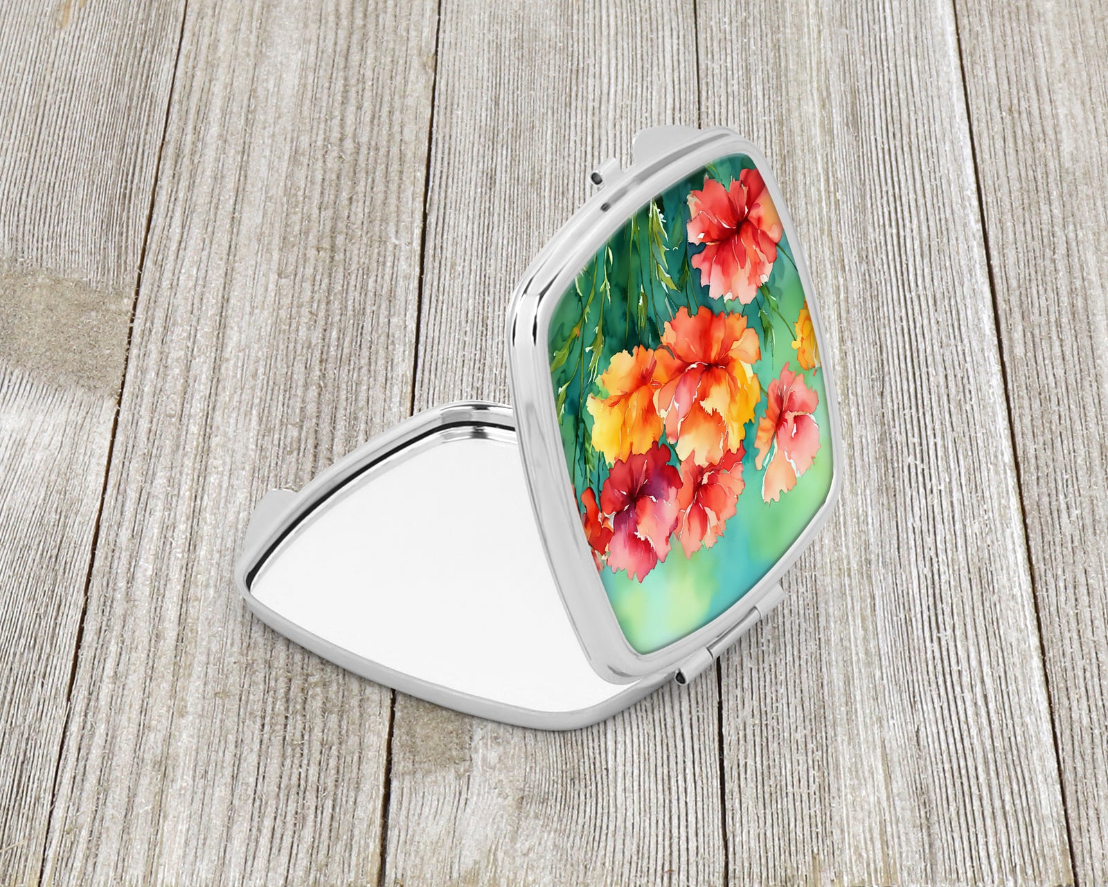 Caroline's Treasures Ohio Scarlet Carnations in Watercolor Compact Mirror