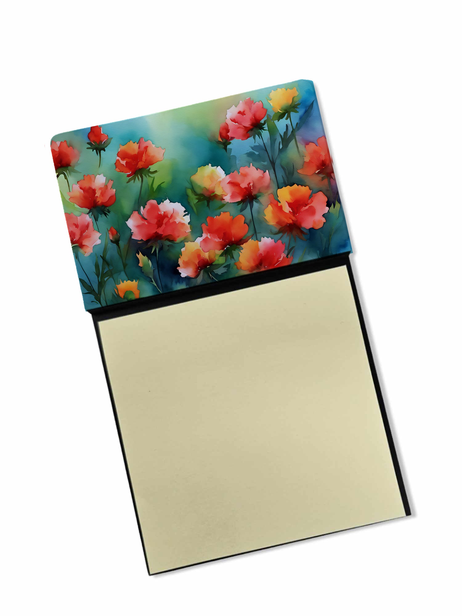 Buy this Ohio Scarlet Carnations in Watercolor Sticky Note Holder
