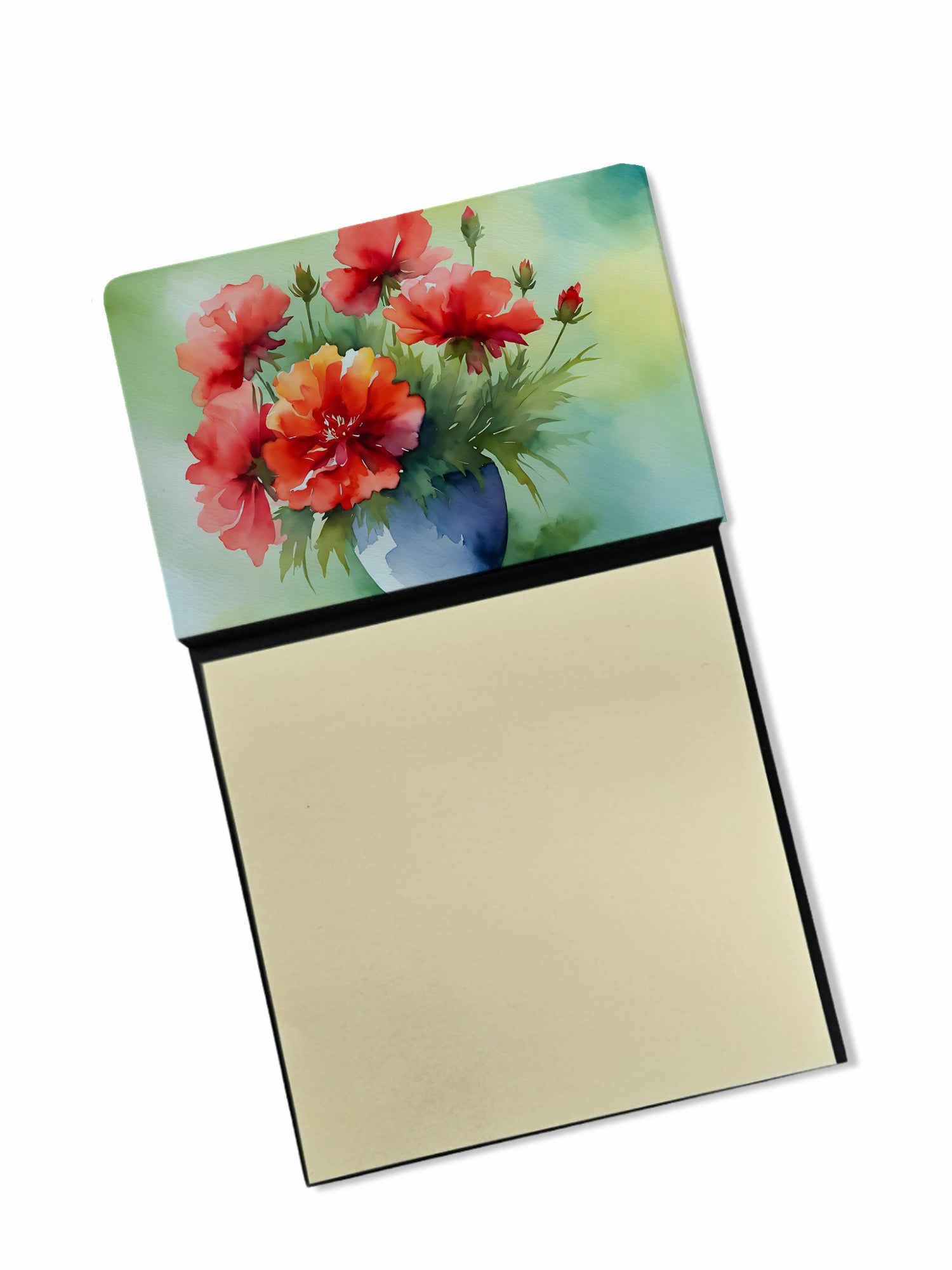 Buy this Ohio Scarlet Carnations in Watercolor Sticky Note Holder