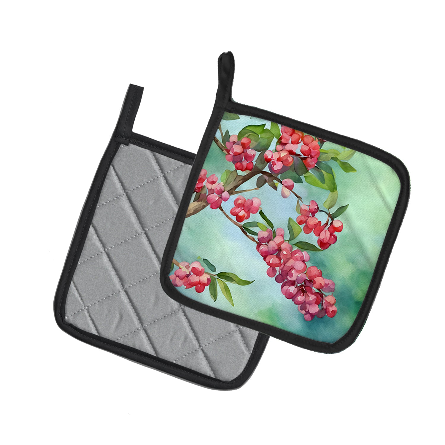 Caroline's Treasures Pennsylvania Mountain Laurels in Watercolor Pair of Pot Holders