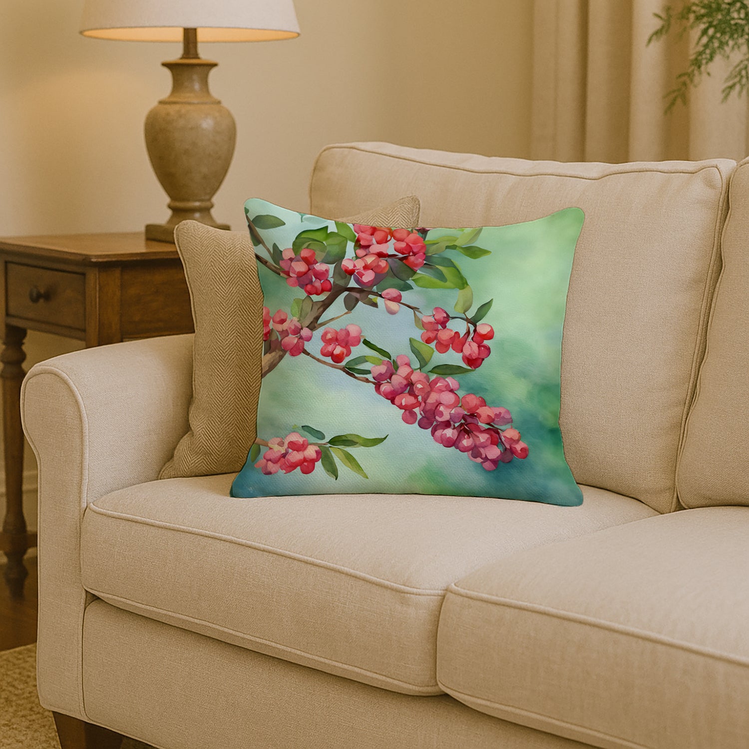 Caroline's Treasures Pennsylvania Mountain Laurels in Watercolor Throw Pillow