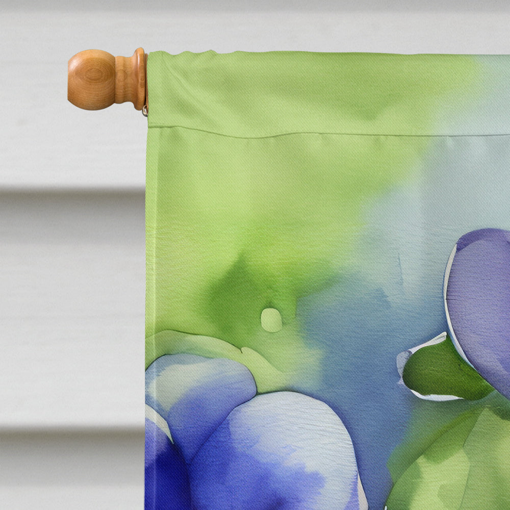 Rhode Island Violets in Watercolor House Flag