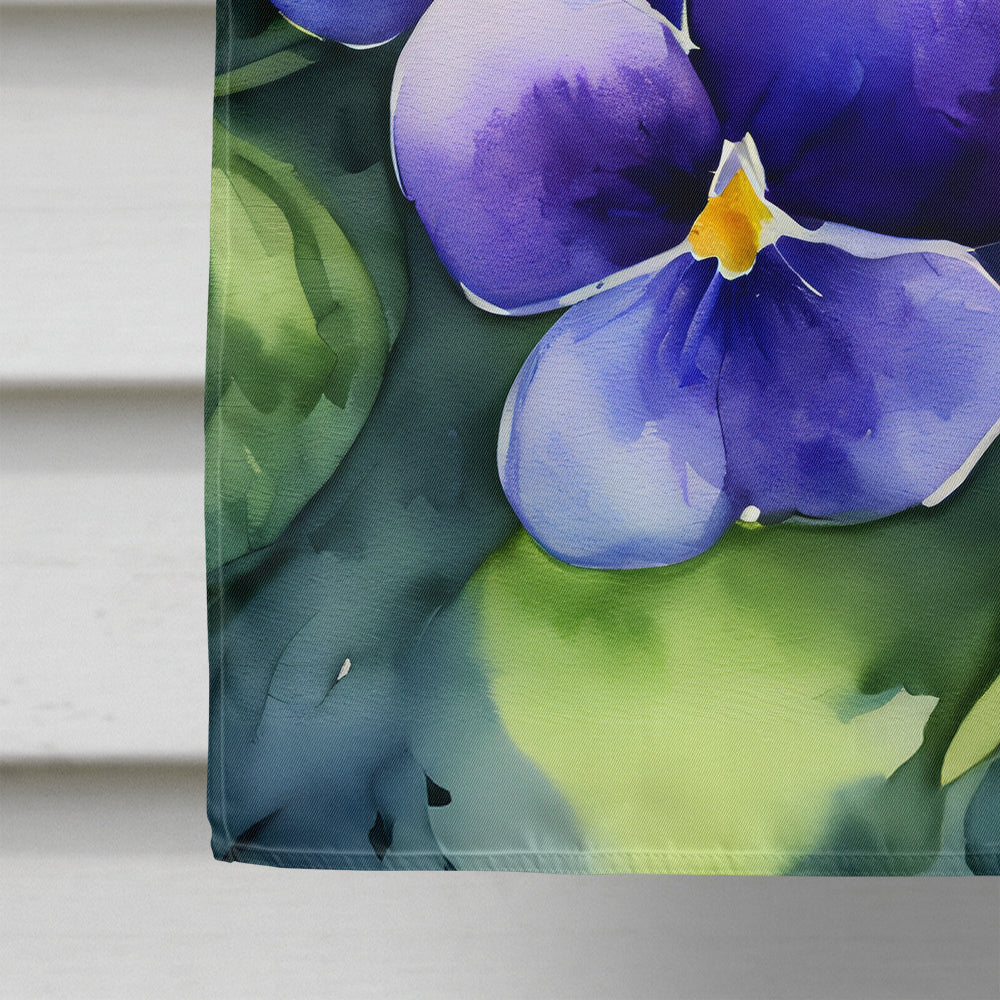 Rhode Island Violets in Watercolor House Flag