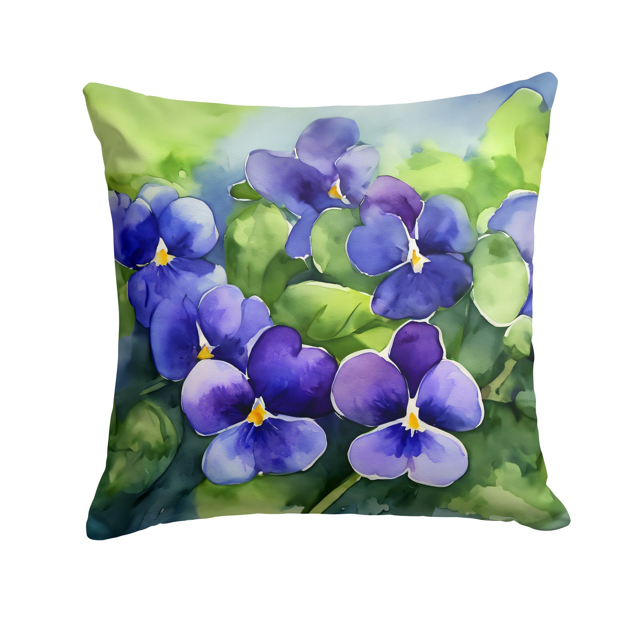Caroline's Treasures Rhode Island Violets in Watercolor Throw Pillow