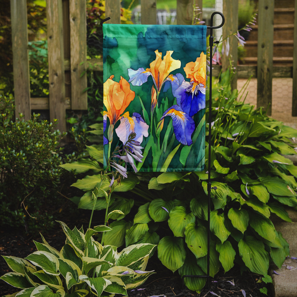 Caroline's Treasures Tennessee Iris in Watercolor Garden Flag – Outdoor Decorative Yard Flag