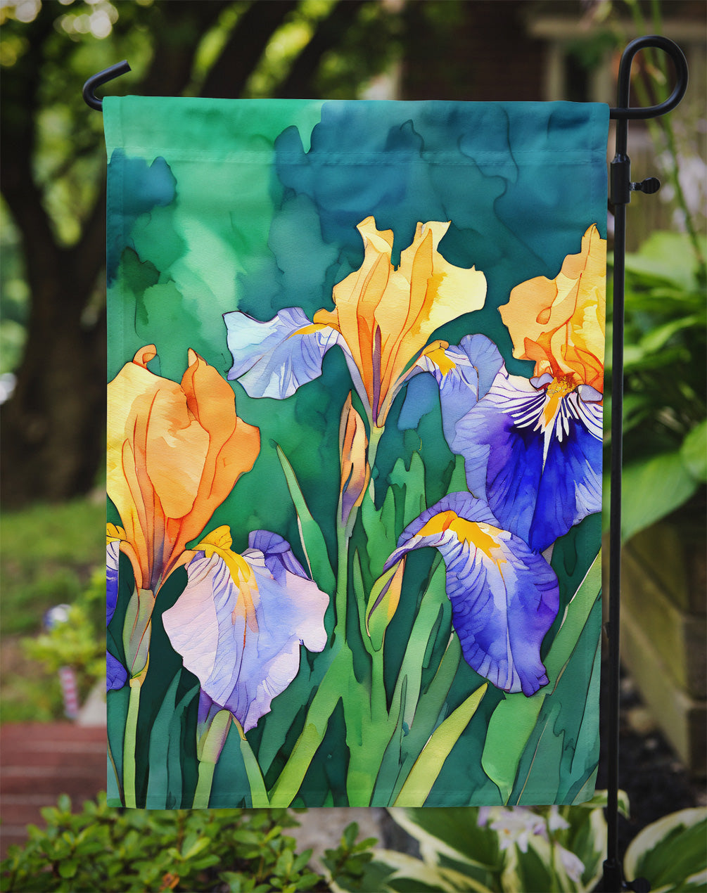 Tennessee Iris in Watercolor Garden Flag