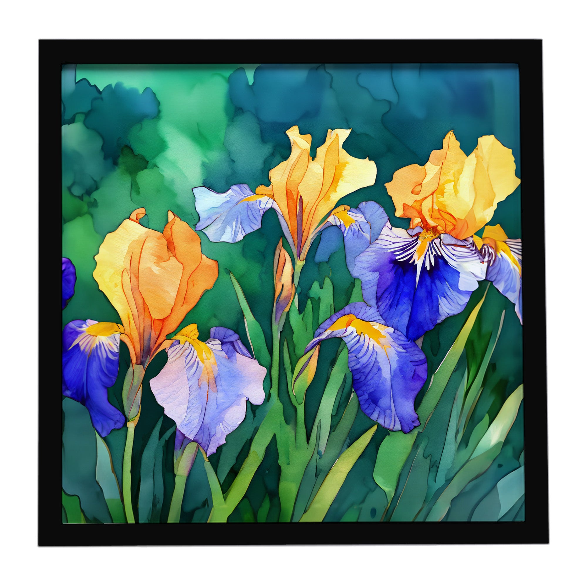 Caroline's Treasures Tennessee Iris in Watercolor Framed Metal Print