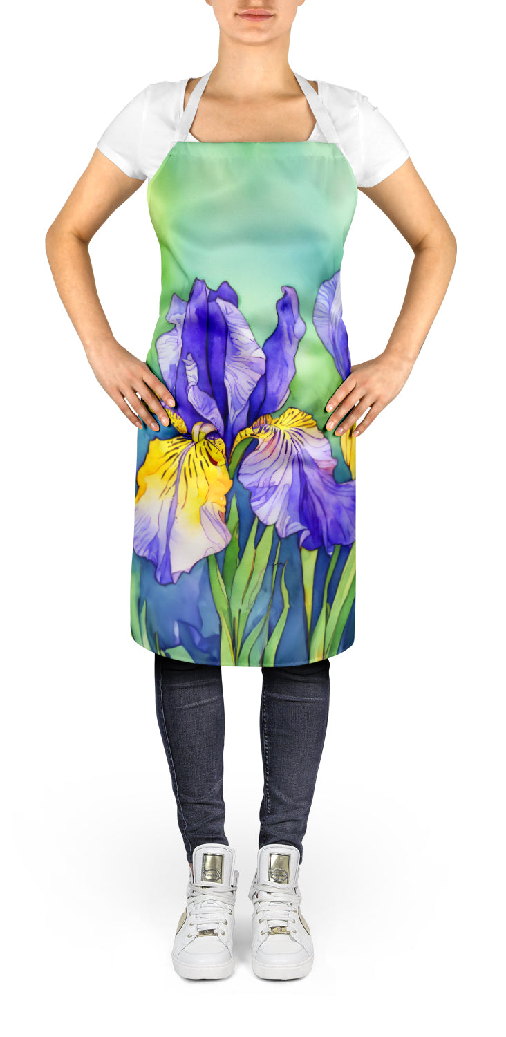 Caroline's Treasures Tennessee Iris in Watercolor Apron – Artist-Designed Kitchen, BBQ & Craft Apron